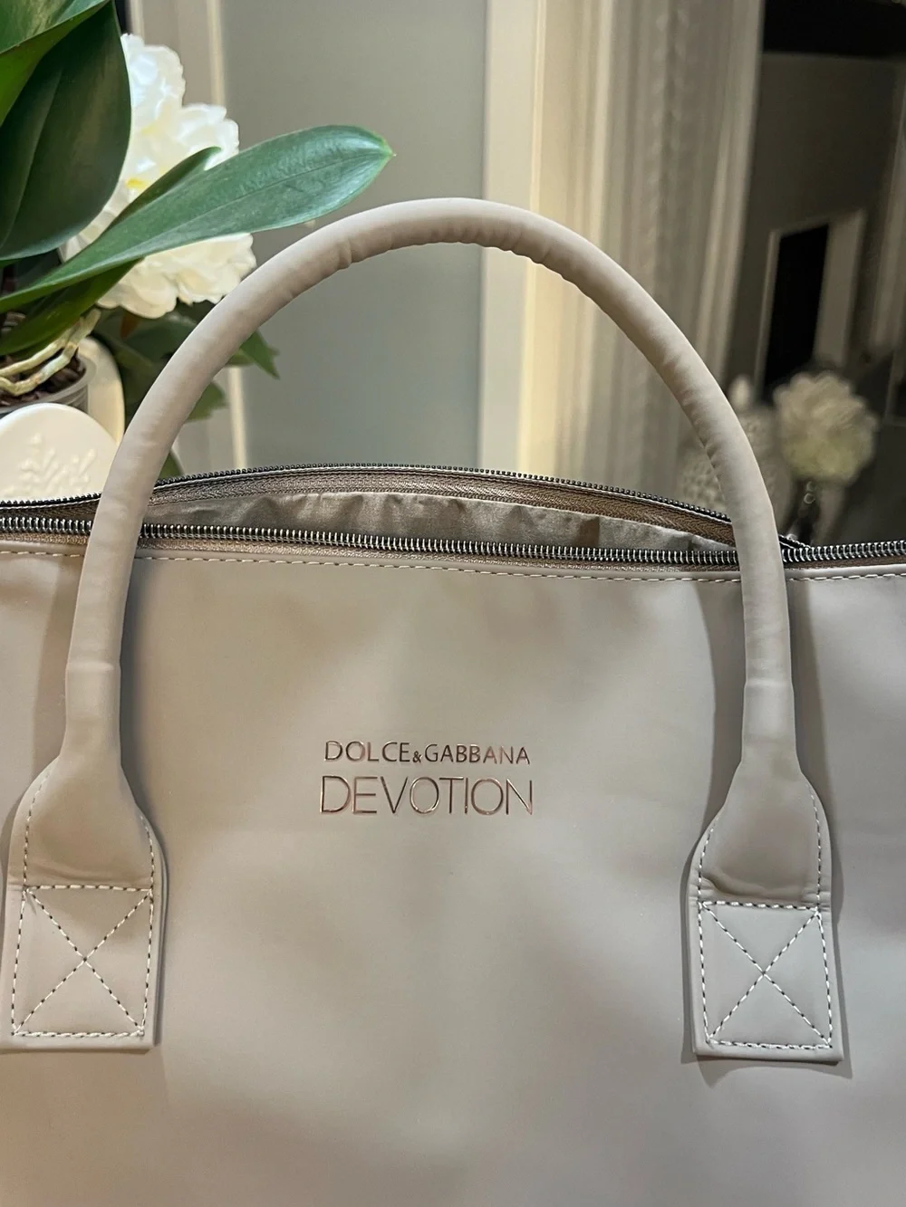 Dolce & Gabbana Devotion GWP Duffel Bag Warm Gray / Taupe Tone NWO